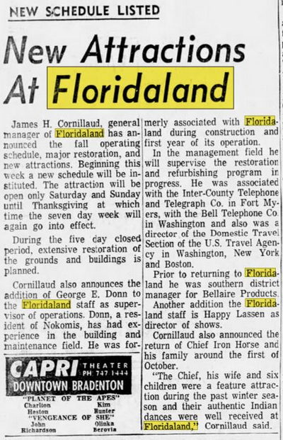 Floridaland - Sep 1968 Article (newer photo)